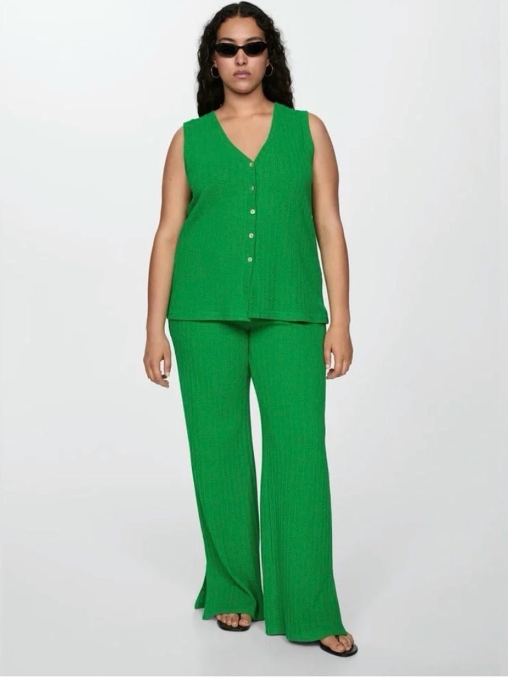Mango Bright Green Knit Vest - Picture 4 of 11